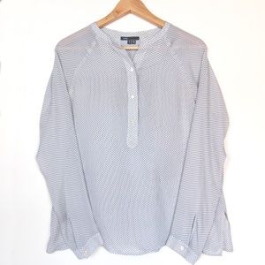 Vince Dotted Stripe Raglan Silk blouse, size small